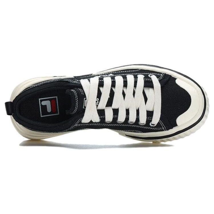 FILA Loop Retro Classic Shock Absorbing Low Top Canvas Shoes Women sneaker White Black F12W322305FBK