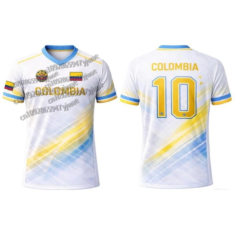 Kolumbien Flagge 3D Gedrucktes Trikot Herren Outdoor Sport Atmungsaktiv Kurzarm Fußball Trainingsshirt Unisex Lässiges V-Ausschnitt T-Shirt