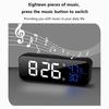 Music LED Digital Alarm Clock Voice Control Temperature Humidity Display Desktop Clocks Home Table Decoration Built-in 1200mAh