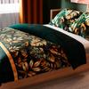 SELVA Green bedding set 220x200 cm - satin cotton, tropical pattern