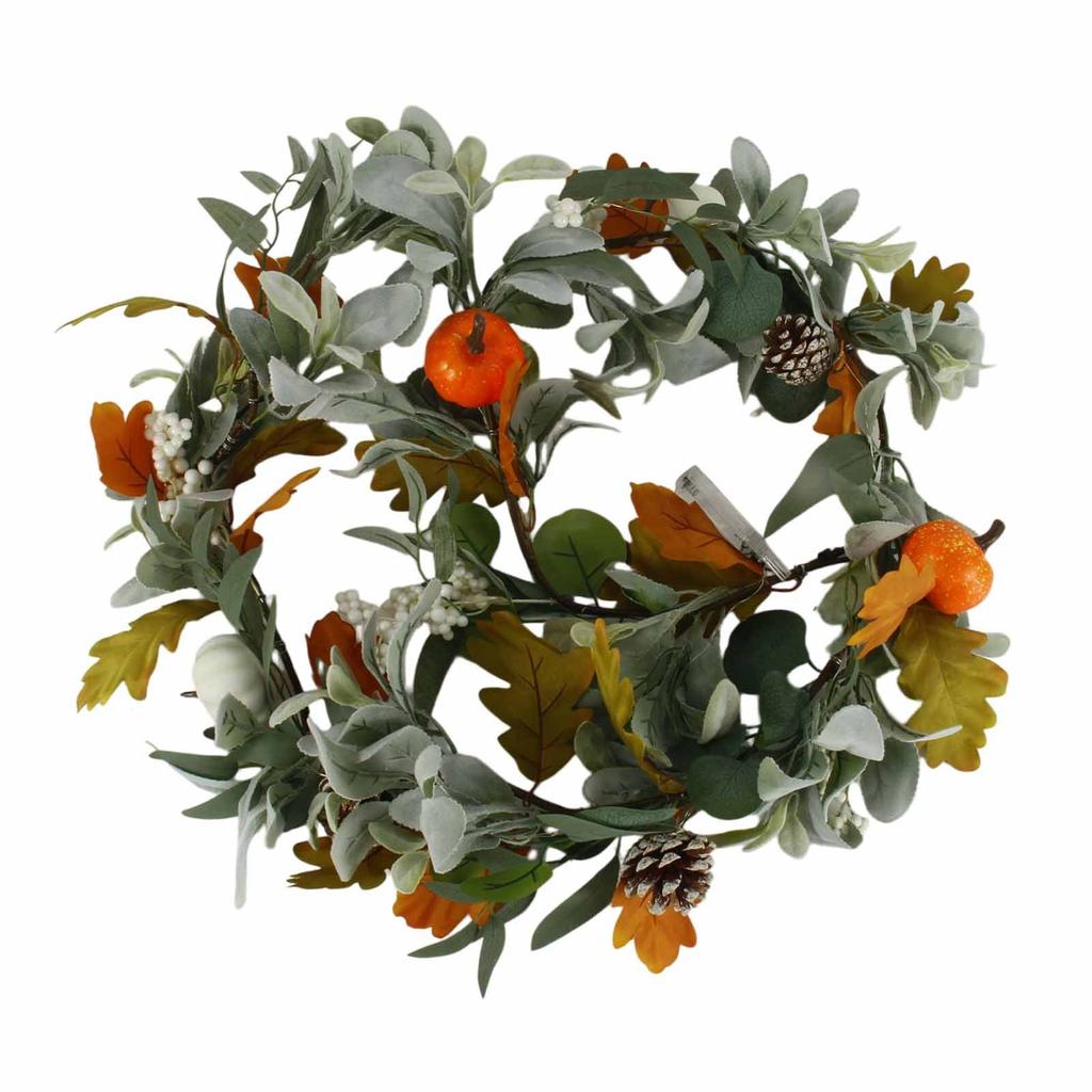 Artificial Pumpkin Maple Leaf Garland 67in Faux Vine Decorative Fall Harvest Fireplace Mantel Cabinet Hanging Ornament for Home