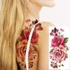1 Sheet Watercolor Beauty Flower Temporary Tattoos For Women Girls Peony Butterfly Dahlia Floral Tattoo Sticker Disposable Decor
