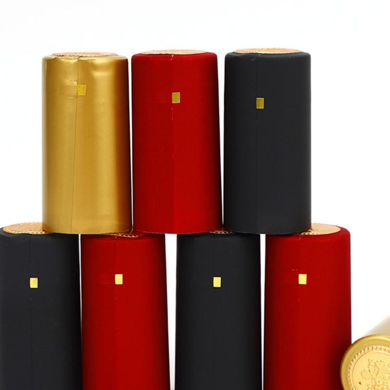 100pcs High Quality PVC Shrink Cap for Wine Easy To Apply with Heat for Quality Maintenance and Decorative Look