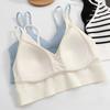 Camisole Bra One-Piece Padded Anti-Slip Versatile Student Solid Color Stripe Small Sling Camisole Underwear