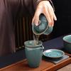 Ge Kiln Tea Set Gift Box Set Ceramic Kung Fu Opening Side Handle Teapot Household Tea Ware Gift Companion Gift Box