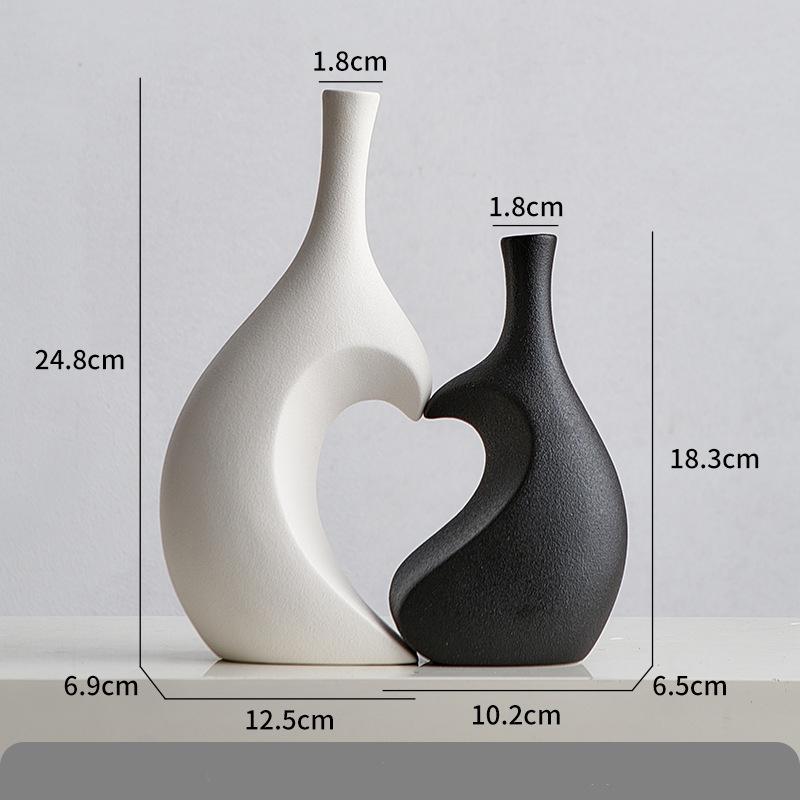 Modernes Design Herzförmige Hohlvase Luxuriöse Wohnaccessoires Dekoration Wohnzimmer Schmuckstücke Handwerk Heimdekoration Geschenk