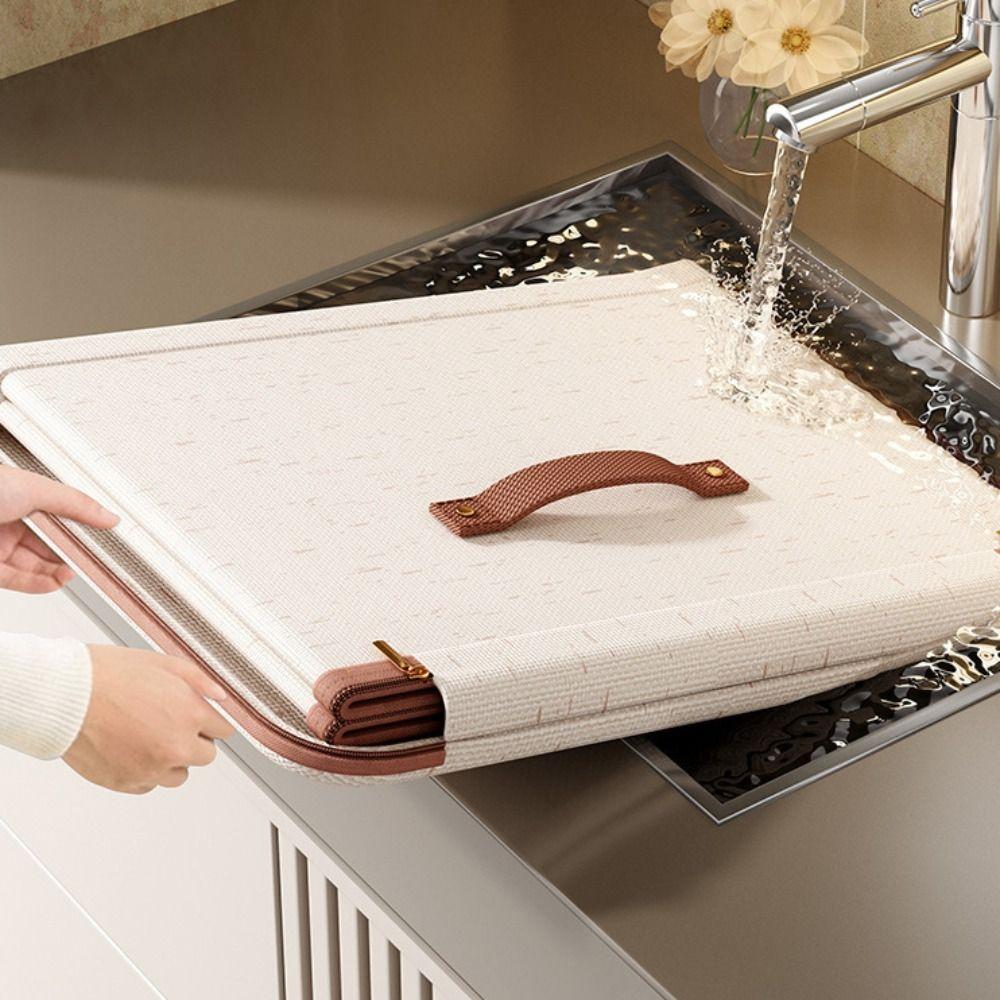 Foldable Linen Zipper Storage Boxes with Lid Wardrobe Organiser  Home