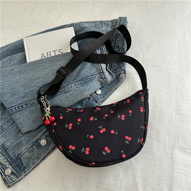 Французская нишевая сумка под мышкой модная маленькая сумочка с принтом вишни городская простая ручная сумка сумка-пельмень под мышкой