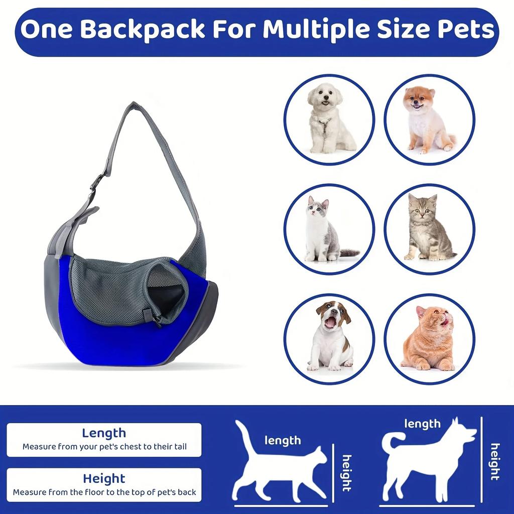 1Pc Dog Out backpack,Dog Sling Carrier Breathable Mesh Travel Crossbody Bag For Puppy Cat Hiking Camping