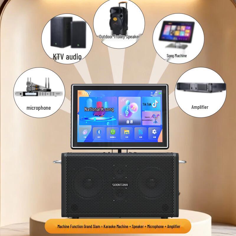 Songchuan International Outdoor Portable KTV Trolley Speaker with Dual Wireless Microphones (CN version)