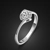 Female Sweet Temperament Simple Heart Ring Platinum Plated Zircon Marriage Proposal Ring