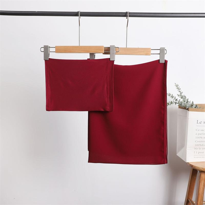 Instant Chiffon Hijab With Undercap Solid Color Basic Stretchy Pullover Headscarf Outdoor Thin Breathable Sunscreen Head Wrap