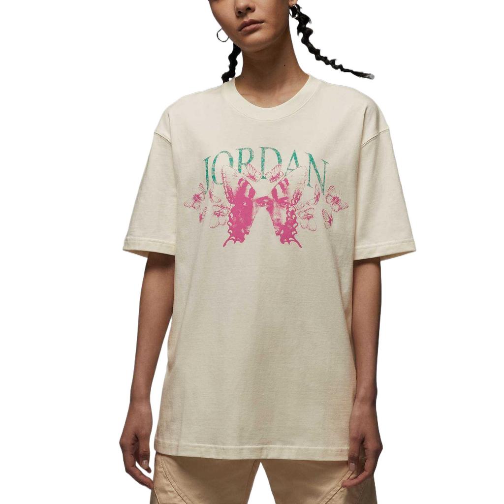 New Jordan SS25 Drop Shoulder Sleeve T Shirt Women's Sail White IB7032-133