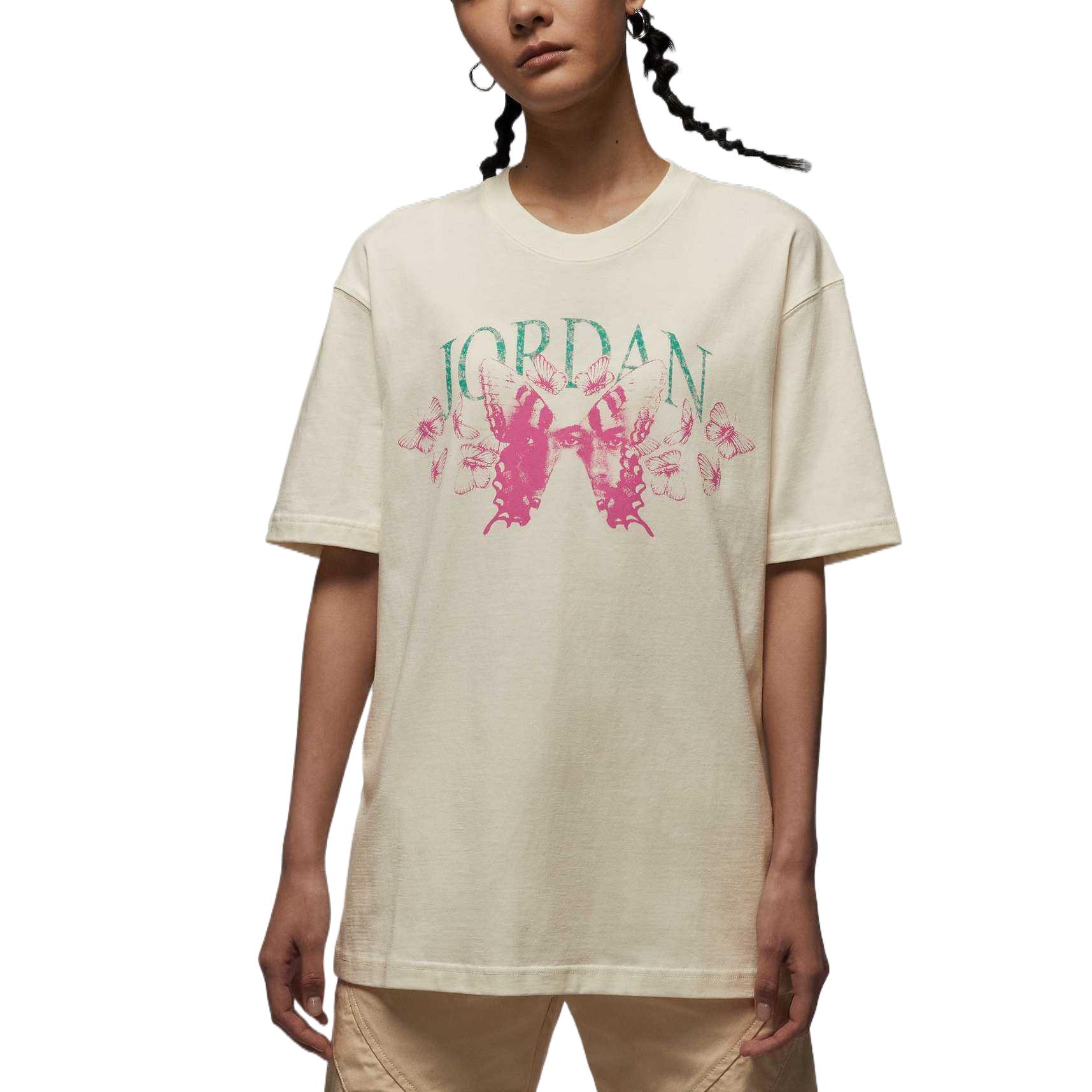 

New Jordan SS25 Drop Shoulder Sleeve T Shirt Women s Sail White IB7032-133 L