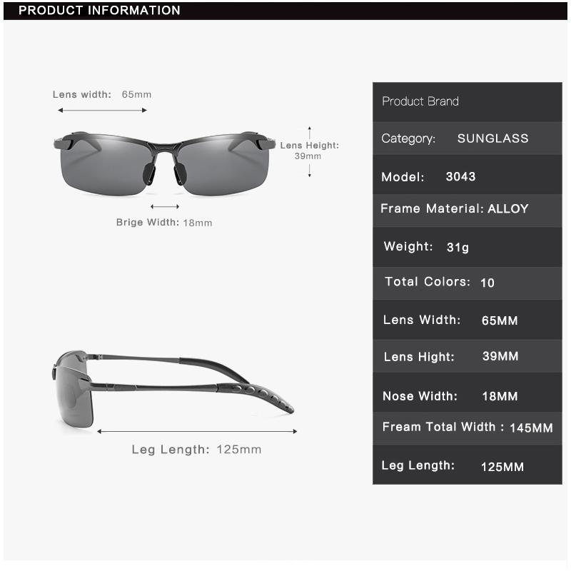 Night Vision Glasses for Men Women Anti Glare Driving Sunglasses Half Frame Sport Goggles Day Night Eyewear Outdoor