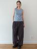ENZO BLUES Dot Two-Way Elastic Waist Pants (Charcoal)