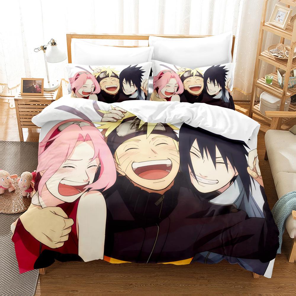 Naruto Sasuke Potisk Třídílná 3D Digitální Sada Povlečení