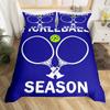Pickleball Duvet Cover Full Size Ball Sports Gaming Bedding Set Yellow White Quotes Comforter Cover Black Microfiber Quilt Cover