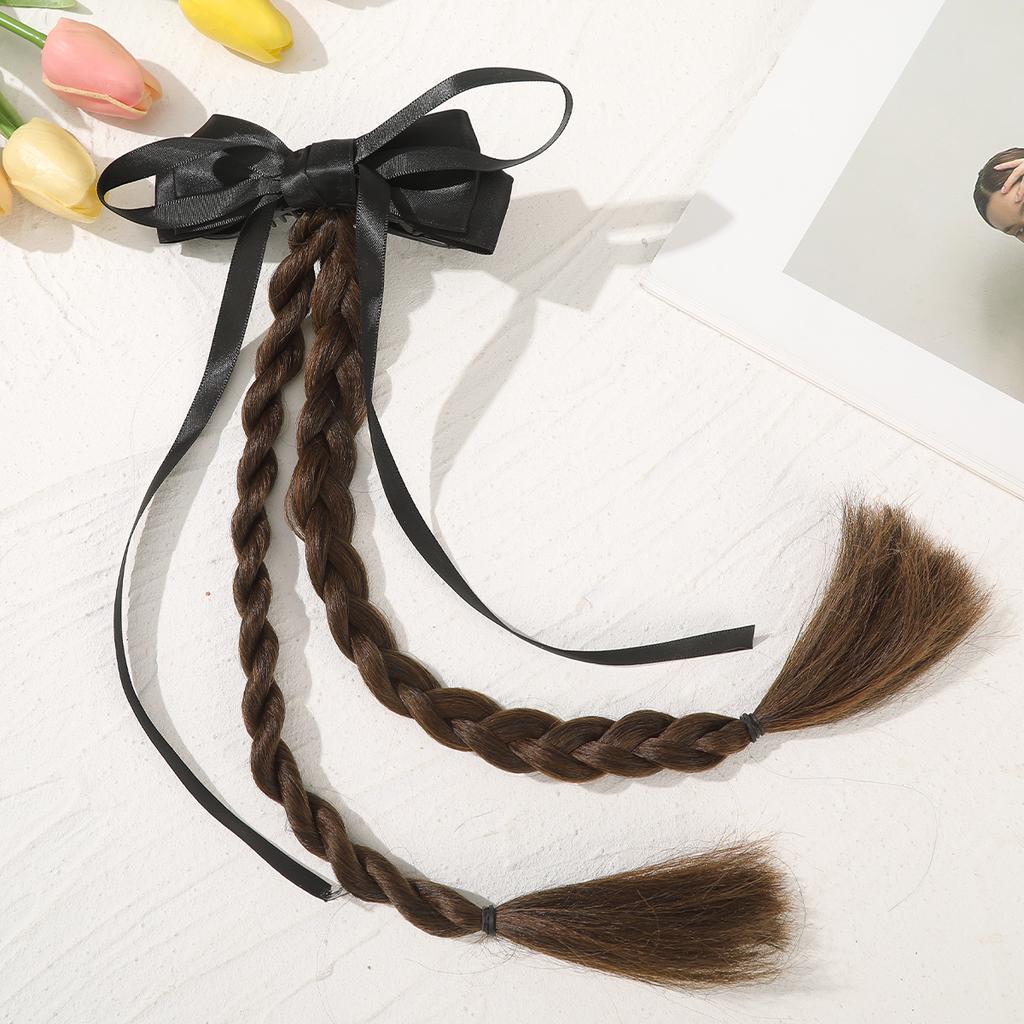 AWAYTR Satin Bowknot Wig Tassle Duckbill Hairpin Floral Hair Clips Valentine Headwear Girl Hair Accessories Festival Gift