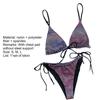Bikini Set Bandage Lesklá dvoudílná sada plavek pro ženy Sexy špagetová ramínka