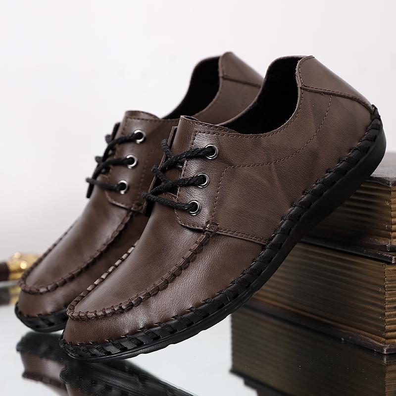 Fashion Casual men's leather shoes Classic and minimalist style Work and daily office Comfortable outdoor shoes Plus Size lace-up