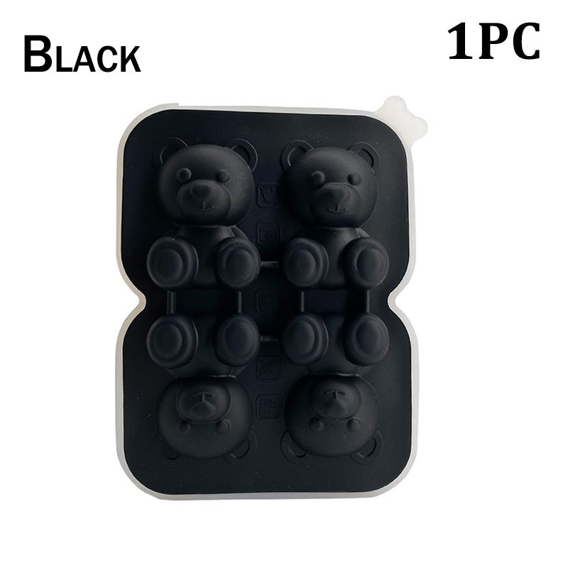 3D Little Bear Shape Ice Cube Silicone Mold Chocolate Cake Mould Candy Dough Mold For Coffee Milk Tea Whiskey Ice Mold