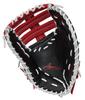 Rawlings HYPER TECH COLORS Baseball Glove for Catcher and First Throw Men's (GS5FHTC3ACD) Base, Black/Scarlet, 12.5 inches, Right-Handed