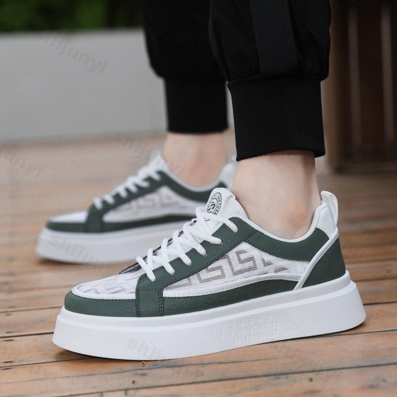 Men Shoes 2025 Breathable Sports Casual Board Shoes Student Outdoor Thick Sole Comfortable Anti Slip Lace Up Vulcanized Shoes