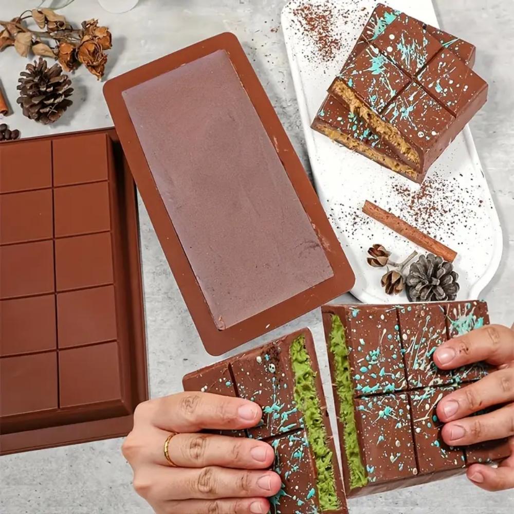 Silicone chocolate mold Dubai chocolate bar mold Silicone chocolate bar mold, deep rectangle, large-sized filling bar