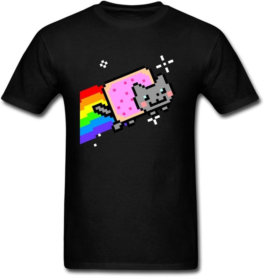 SUNRAIN Men's Nyan Cat Rainbow T Shirt