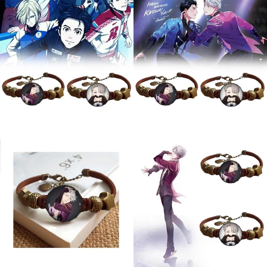 Yuri On Ice Cartoon Character Hand Chain Decorative Glass Wristband For Fans