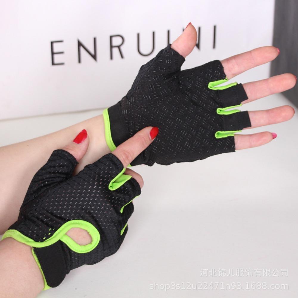 Half-finger Gloves Men's Fitness Gloves Couple's Mesh Breathable Outdoor Cycling Sports Gloves Women's Hair