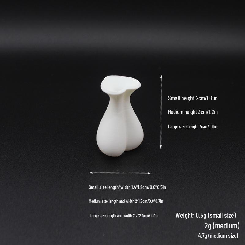

Миниатюрная белая художественная ваза для декора кукольного домика Medium
