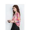 DIMANAF 2026 Plus Size Summer Beach Women Shirt T-Shirts Casual Lady Tops Tunic Tees Oversize Loose Floral Print Knitted