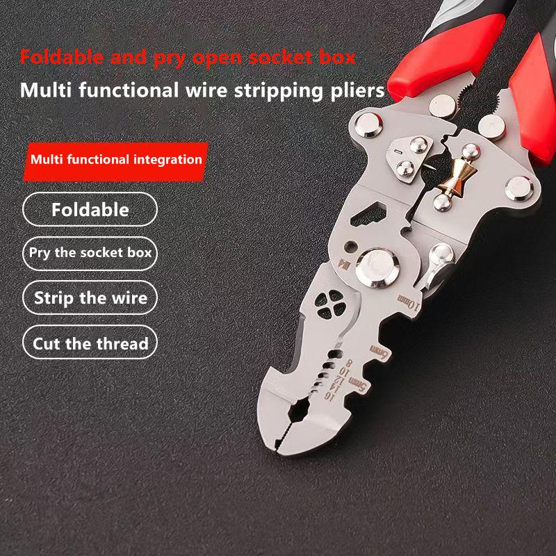 Multifunktions-Crimpzange Kabelschneider Abisolierzange Crimpzange Einstellbarer Automatischer Drahtabisolierer Verdrillwerkzeug Handwerkzeug
