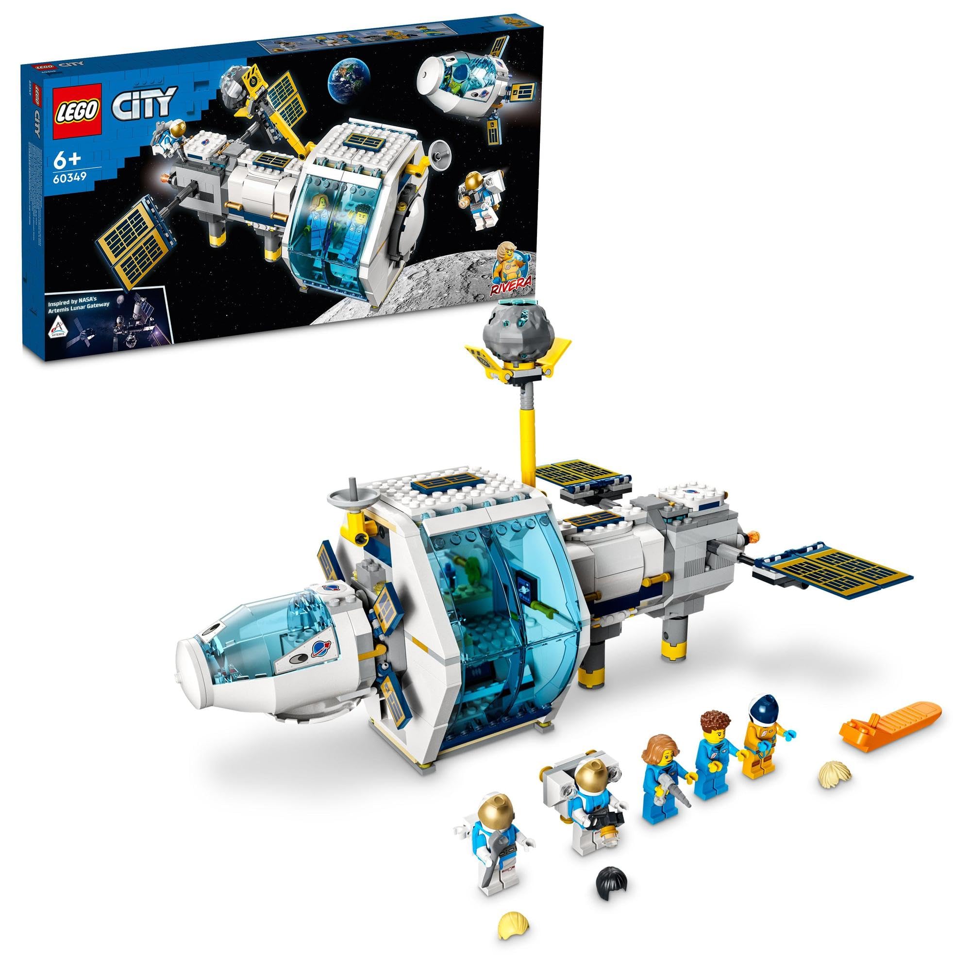 

LEGO City Лунная станция 60349, космический конструктор в подарок для мальчиков и девочек от 6 лет и старше.