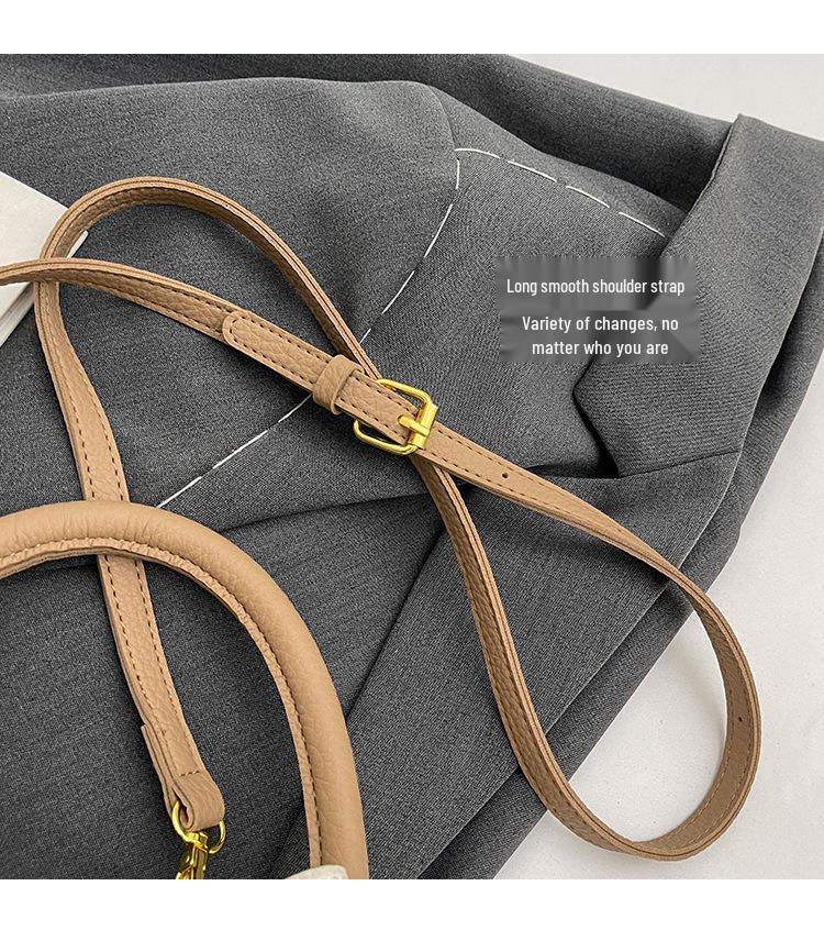 Women's Retro Black Crossbody Bucket Bag - Versatile for Autumn and Winter