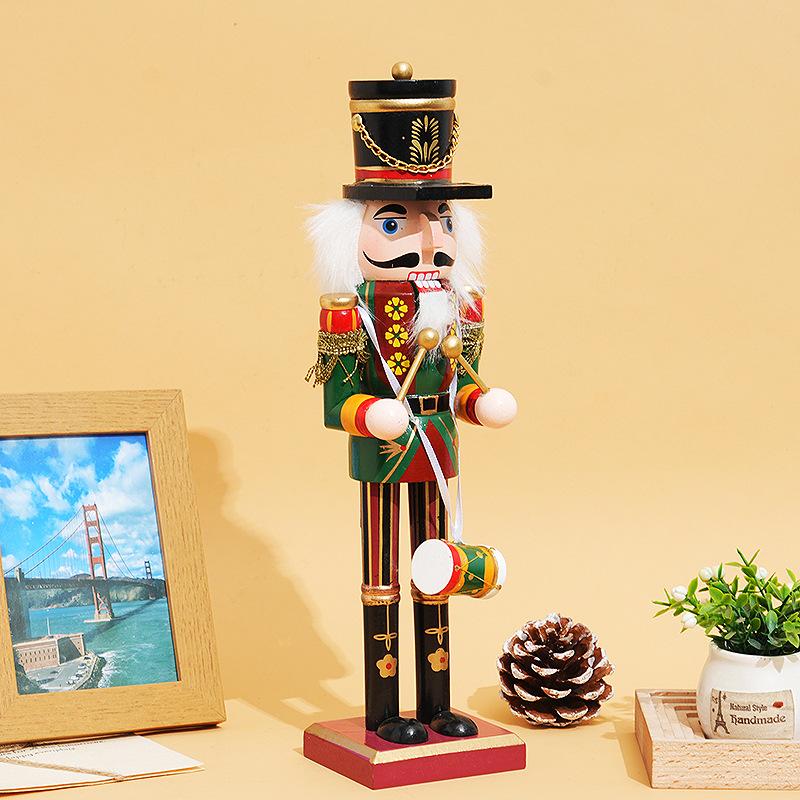 30cm Nutcracker Puppet Soldier Ornament Doll Merry Christmas Decoration Creative Gift Wooden Handicrafts Desktop Cute Ornament