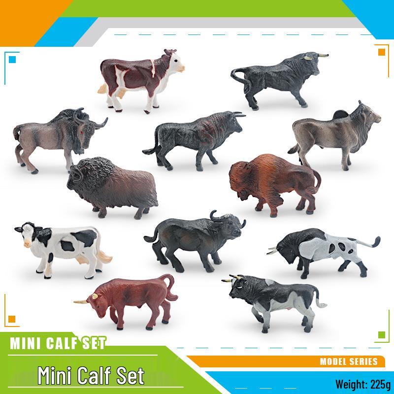 Wild Animal Calf Models: Antelope, Musk Ox, Water Buffalo Bull for Children's Cognitive Play