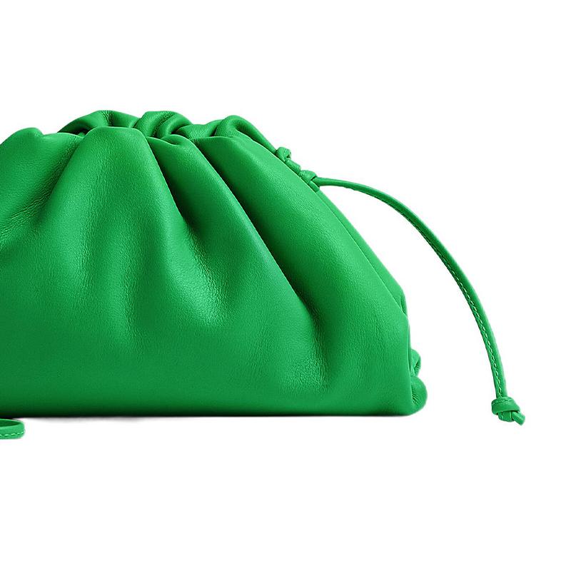 Bottega Veneta Solid Color Minimalist Magnetic Closure Calfskin Handheld Shoulder Crossbody Bag Mini Women Bags Green 585852V1BW03724