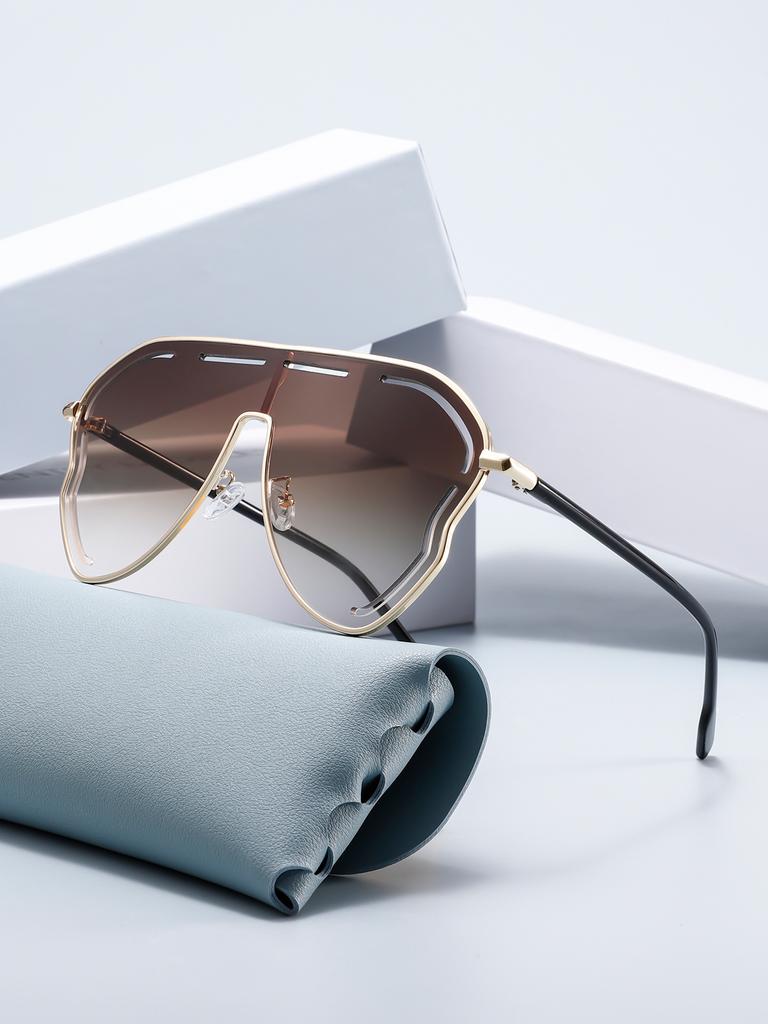 Einteilige hohle Sonnenbrille Sonnenbrille Trendy Sonnenbrille Frauen