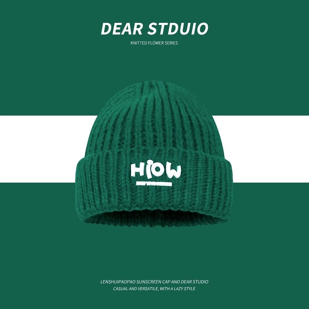 Hiow Letter Knitted Beanie For Winter Warmth Stylish Casual For Students