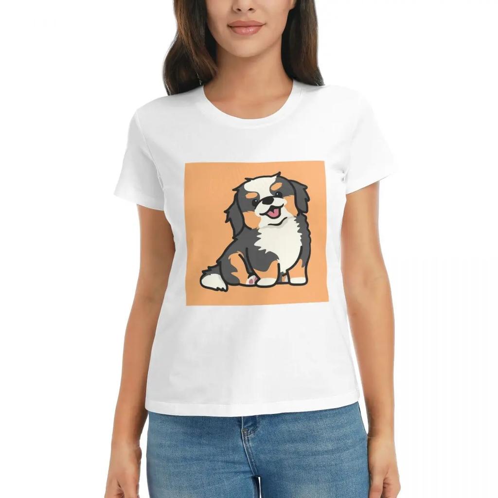 Women TShirt Cute Bernese Mountain Dog Puppy Summer Short Sleeve Tees Crew Neck Cotton T Shirts Clothes Tops Streetwear
