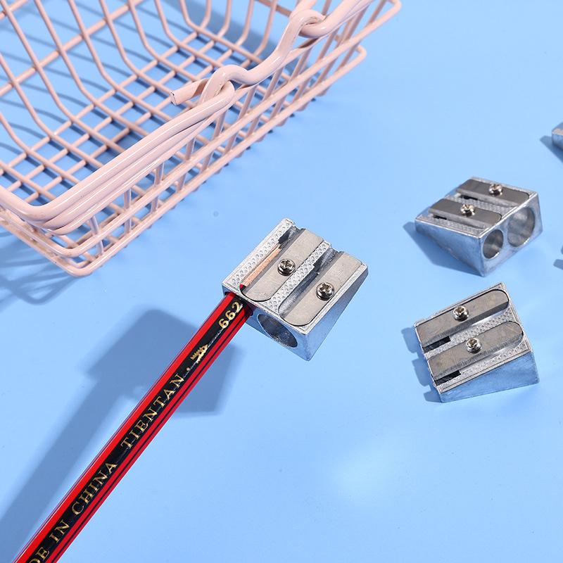 

Eco-Friendly Aluminum Alloy Double-Hole Pencil Sharpener for Students and Office Use