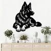 Wrought Iron German Shepherd Sculpture Outdoor Garden Decor Indoor Wall Art