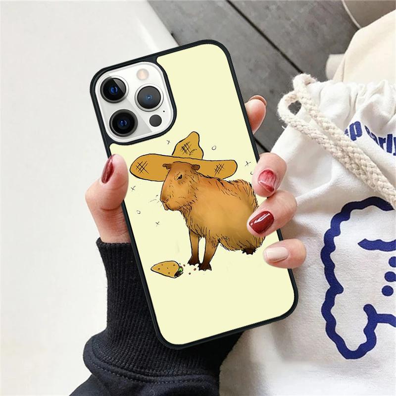 Cute Cartoon Capybara Phone Case For iPhone 17 Air 15 16 Cover 11 13 14 Pro Max 12 Plus Max Fundas