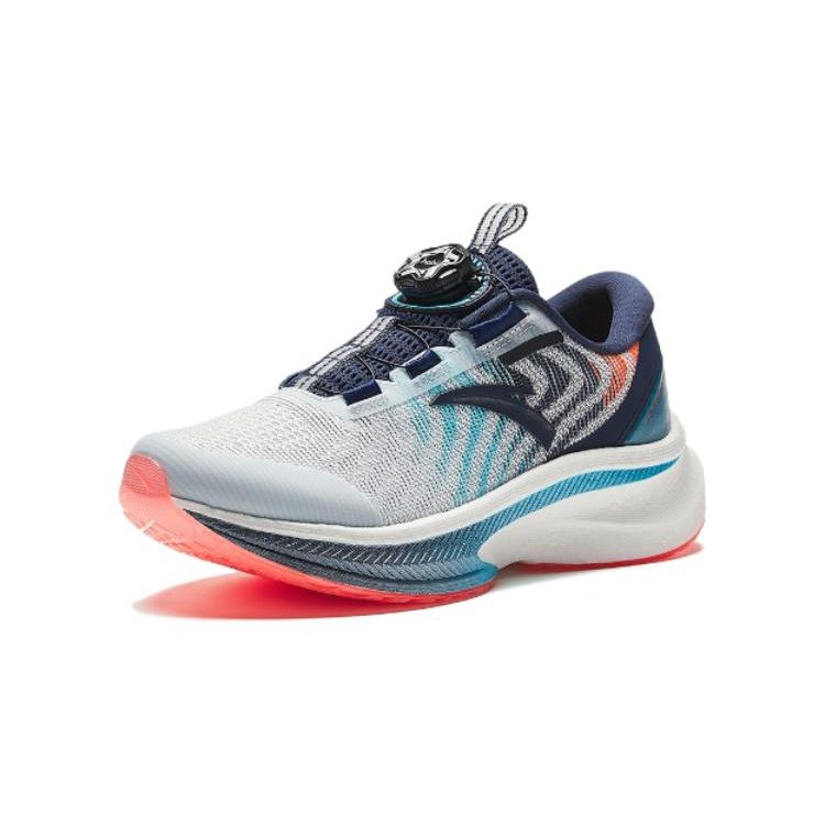 Anta Kids Round Head Knob Shock Absorbing Wear Resistant Low Top Running Shoes Kids running shoes Gray Blue Orange 312345539R-3