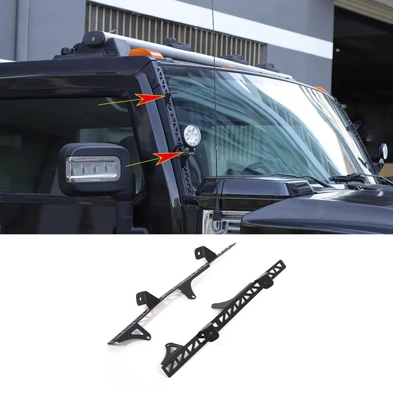 

Для Hummer H2 H3 2003-2009 Углеродистая сталь Автомобильные Кронштейны для Прожекторов на Стойку А Лобового Стекла Крепления для Светодиодных Рабочих Фонарей Держатель Аксессуары