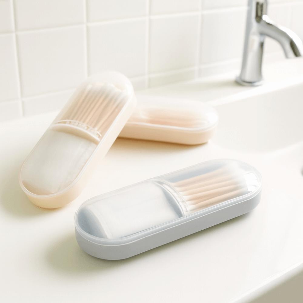 2Pcs Plastic Cotton Pad Storage Box Lightweight Jewelry Box Portable Cotton Swab Storage Box  Swabs