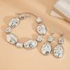 European and American cross-border jewelry, exaggerated glossy pleated necklace, fashionable irregular metal Necklace set